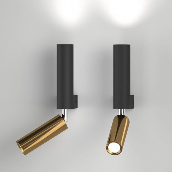 Фото Бра с подсветкой Eurosvet Pitch 40020/1 LED черный/латунь