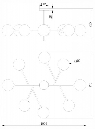 Фото Люстра на штанге Freya Maddison FR5115PL-08BZ