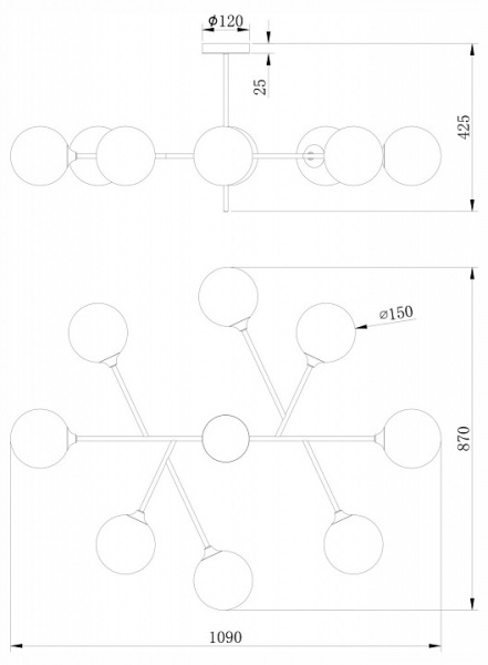 Фото Люстра на штанге Freya Maddison FR5115PL-08BZ