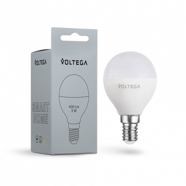 Открыть Лампа светодиодная с управлением через Wi-Fi Voltega Wi-Fi bulbs E14 5Вт 2700-6500K 2428 Фото Лампа светодиодная с управлением через Wi-Fi Voltega Wi-Fi bulbs E14 5Вт 2700-6500K 2428