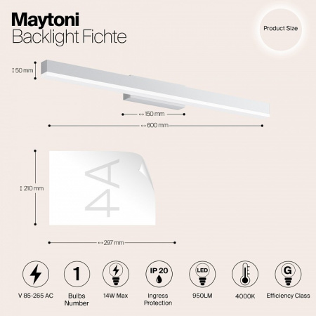 Фото Подсветка для зеркала Maytoni Fichte MIR012WL-L14W4K