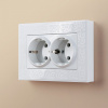 Фото Розетка двойная с заземлением, без рамки Werkel белый W1172001