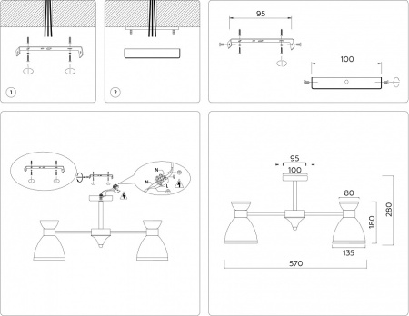 Открыть Люстра на штанге Ambrella Light TR TR3177 Фото Люстра на штанге Ambrella Light TR TR3177