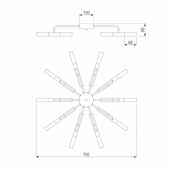 Открыть Потолочная люстра Bogate's Bastone 347 Smart Фото Потолочная люстра Bogate's Bastone 347 Smart
