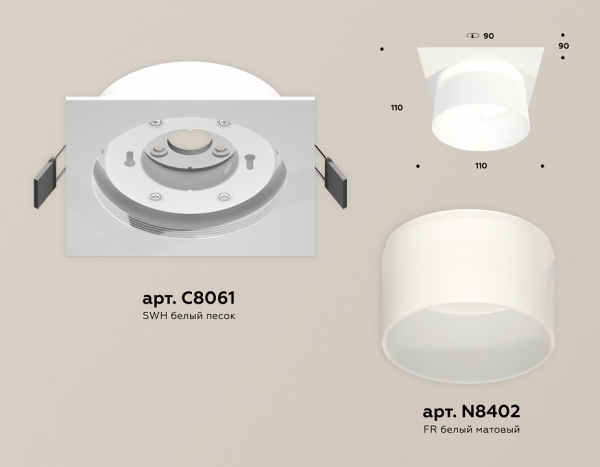 Открыть Встраиваемый светильник Ambrella Light XC XC8061016 Фото Встраиваемый светильник Ambrella Light XC XC8061016