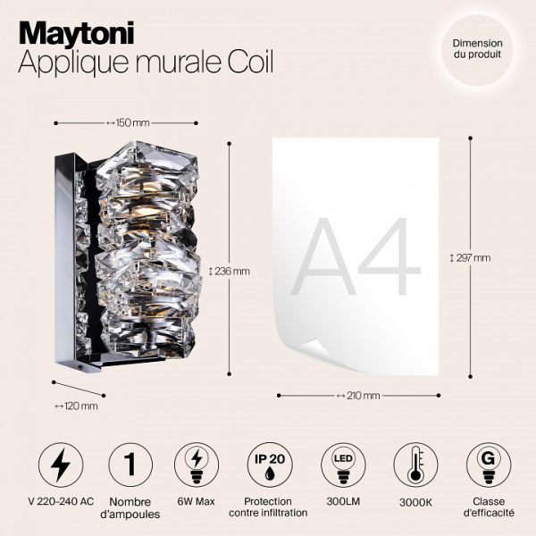 Фото Бра Maytoni Coil MOD124WL-L6CH3K