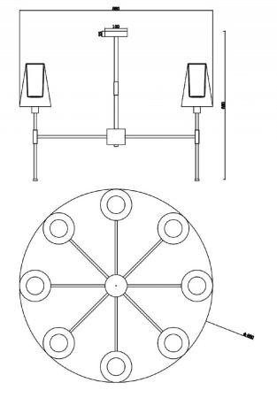 Фото Люстра на штанге Freya Tida FR5196PL-08BBS