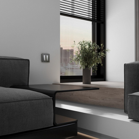 Фото Выключатель трехклавишный без рамки Werkel серебряный матовый W1130065