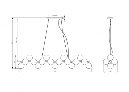 Фото Подвесная люстра Maytoni Dallas MOD547PL-25G