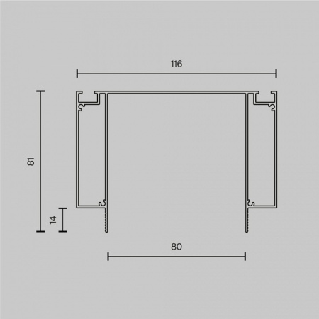 Фото Профиль встраиваемый Maytoni ALM013EC ALM-11681-PL-B-2M