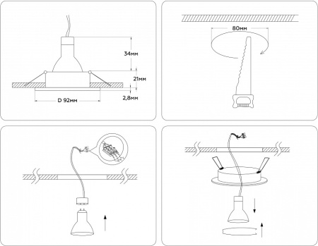 Открыть Встраиваемый светильник Ambrella Light A A8922 Фото Встраиваемый светильник Ambrella Light A A8922