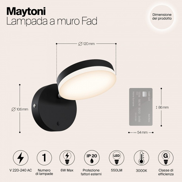Фото Бра Maytoni Fad MOD070WL-L8B3K