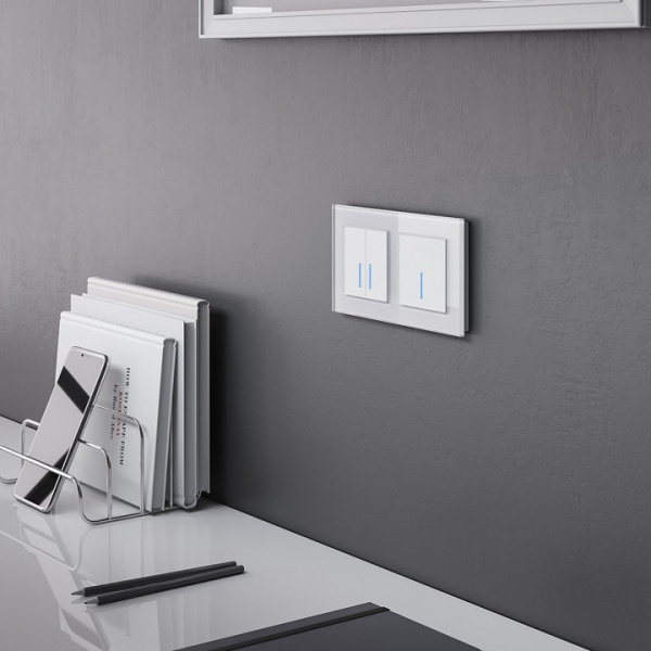 Фото Выключатель сенсорый одноклавишный с подсветкой и функцией Wi-Fi, без рамки Werkel белый W4510601