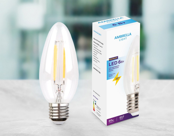 Фото Лампа светодиодная Ambrella Light C37F E27 6Вт 4200K 202220