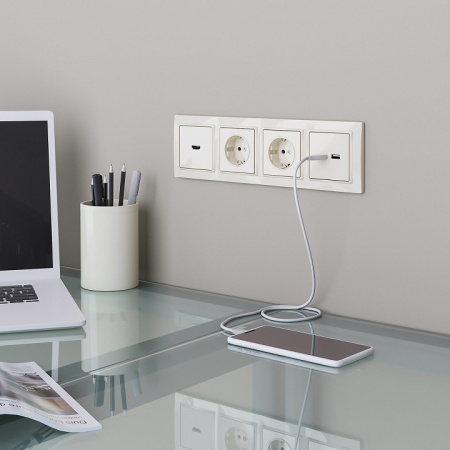 Фото Розетка HDMI без рамки Werkel слоновая кость W1186003