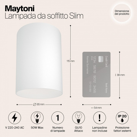 Фото Накладной светильник Maytoni Slim C014CL-01W