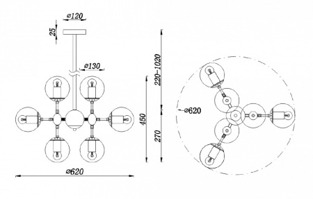 Фото Люстра на штанге Freya Richard FR5596PL-09CH