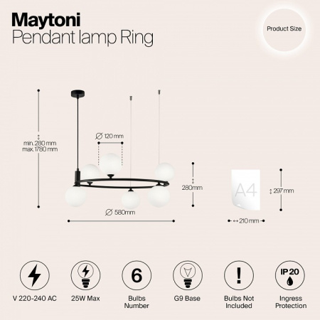 Фото Подвесная люстра Maytoni Ring MOD013PL-06B