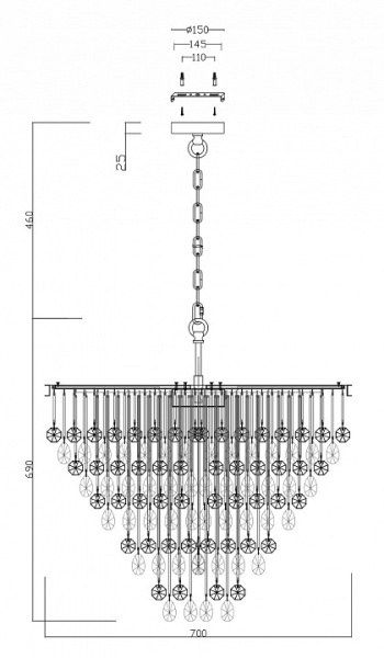 Фото Подвесная люстра Maytoni Linn MOD091PL-09CH