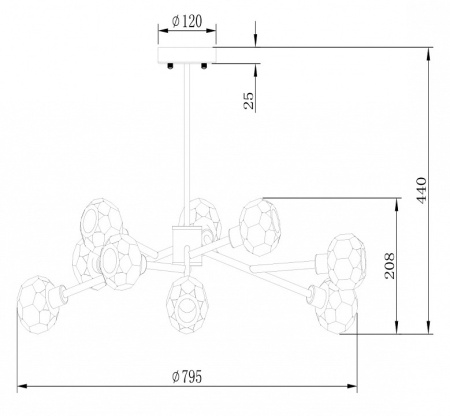 Фото Люстра на штанге Freya Grace FR5114PL-09BZ