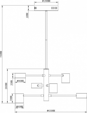 Фото Люстра на штанге Moderli Lewes V2740-6CL