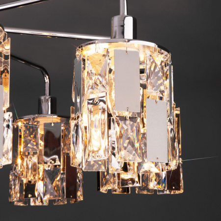 Фото Люстра на штанге Eurosvet Scoppio 10101/8 хром/прозрачный хрусталь Strotskis