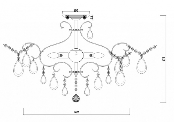 Фото Люстра на штанге Freya Chabrol FR2302CL-06S