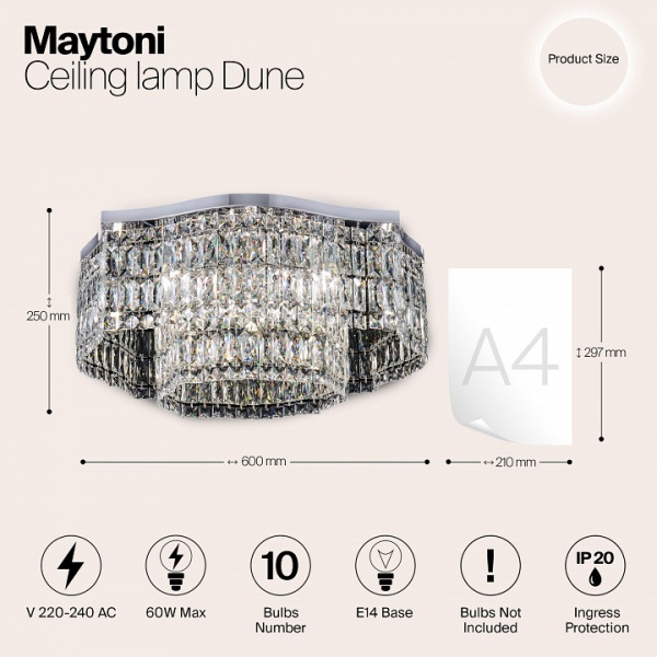 Фото Потолочная люстра Maytoni Dune DIA005CL-10CH