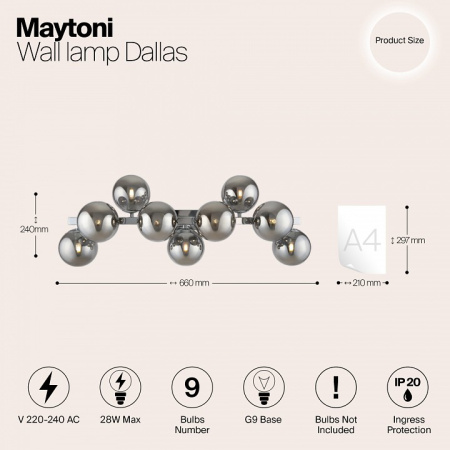 Фото Светильник на штанге Maytoni Dallas MOD547WL-09CH
