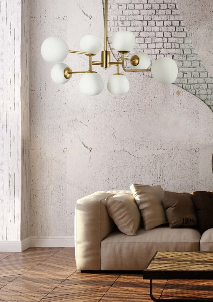 Фото Люстра на штанге Maytoni Erich MOD221-PL-08-G