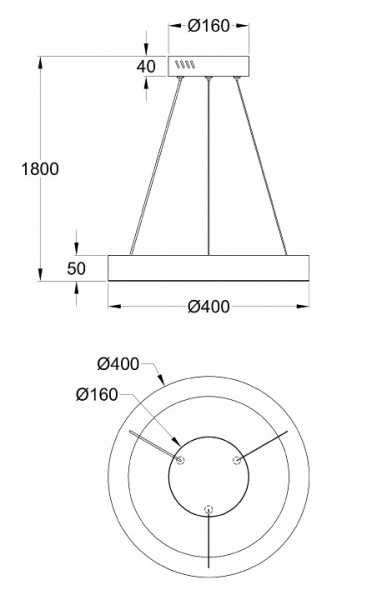 Фото Подвесной светильник Maytoni Saturno MOD415PL-L36BS4K