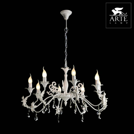 Открыть Подвесная люстра Arte Lamp Angelina A5349LM-8WH Фото Подвесная люстра Arte Lamp Angelina A5349LM-8WH