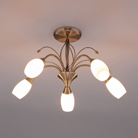 Фото Люстра на штанге Eurosvet Ginevra 30280/5 античная бронза