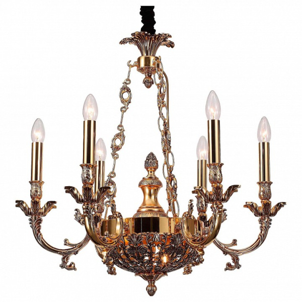 Фото Подвесная люстра Lucia Tucci Firrnze FIRENZE 1781.6.2 antique gold