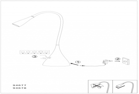 Фото Настольная лампа офисная Eglo Snapora 94677