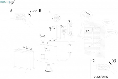 Открыть Накладной светильник Eglo Alamonte 1 94832 Фото Накладной светильник Eglo Alamonte 1 94832