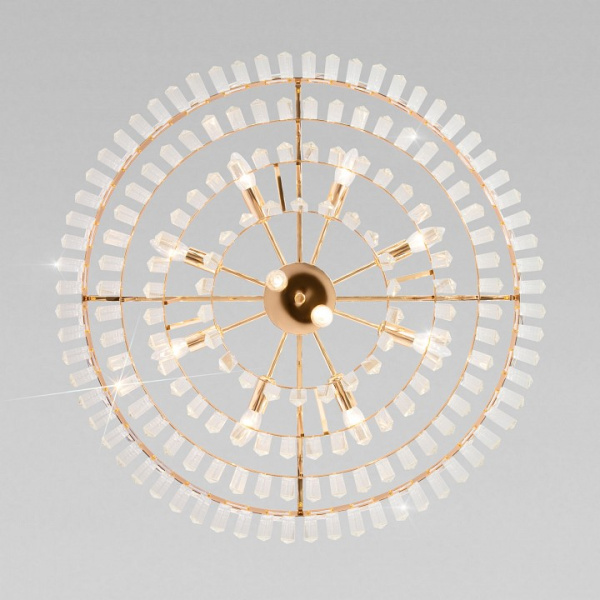 Фото Подвесная люстра Eurosvet Elegante 10130/10 золото/прозрачный хрусталь Strotskis