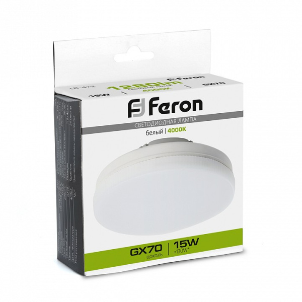 Фото Лампа светодиодная Feron LB-472 GX70 15Вт 4000K 48304