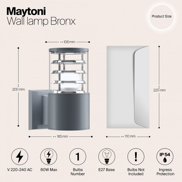 Фото Светильник на штанге Maytoni Bronx O576WL-01GR
