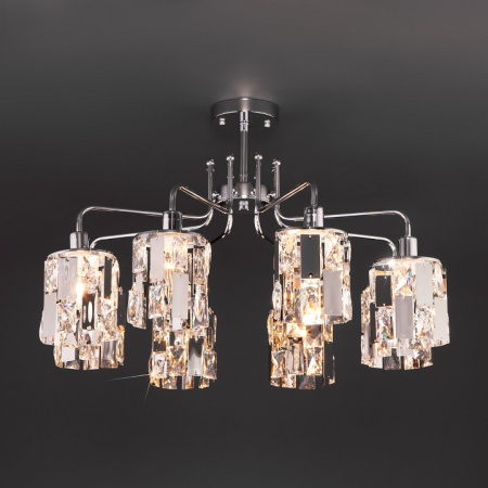 Фото Люстра на штанге Eurosvet Scoppio 10101/8 хром/прозрачный хрусталь Strotskis