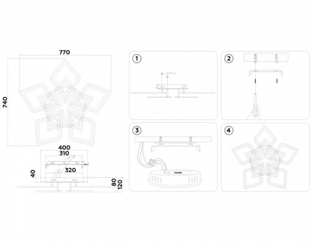 Фото Потолочная люстра Ambrella Light FA FA8915