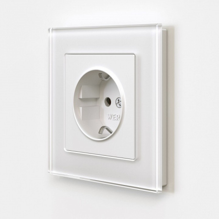 Фото Розетка с заземлением, без рамки Werkel белый матовый W1171061