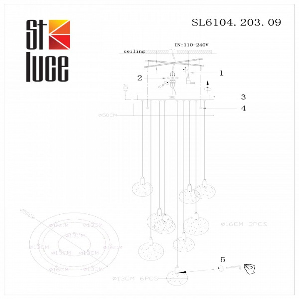 Фото Подвесная люстра ST-Luce Montecelio SL6104.203.09