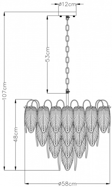 Фото Подвесная люстра Arte Lamp Evie A4052LM-12SG