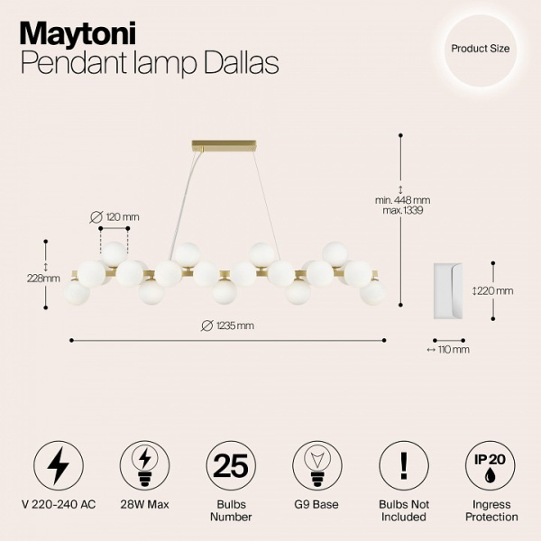 Фото Подвесная люстра Maytoni Dallas MOD547PL-25BS