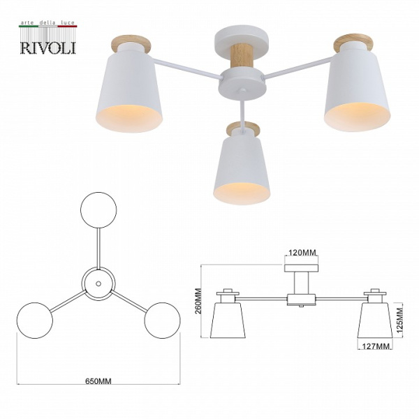 Фото Потолочная люстра Rivoli Adna Б0053435