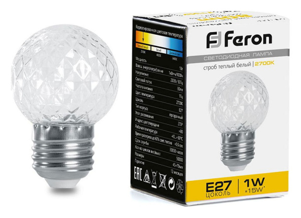 Фото Лампа светодиодная Feron LB-377 E27 1Вт 2700K 38208