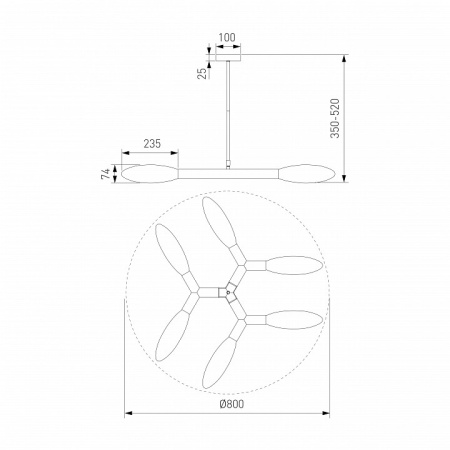 Фото Люстра на штанге Eurosvet Covalent 30180/6 черный