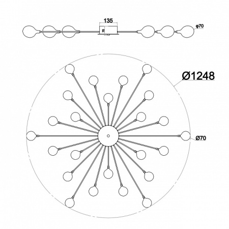 Фото Потолочная люстра Escada Starfall 2109/16 Copper