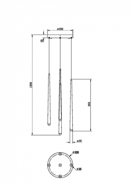 Фото Подвесной светильник Maytoni Halo MOD132PL-L30BSK